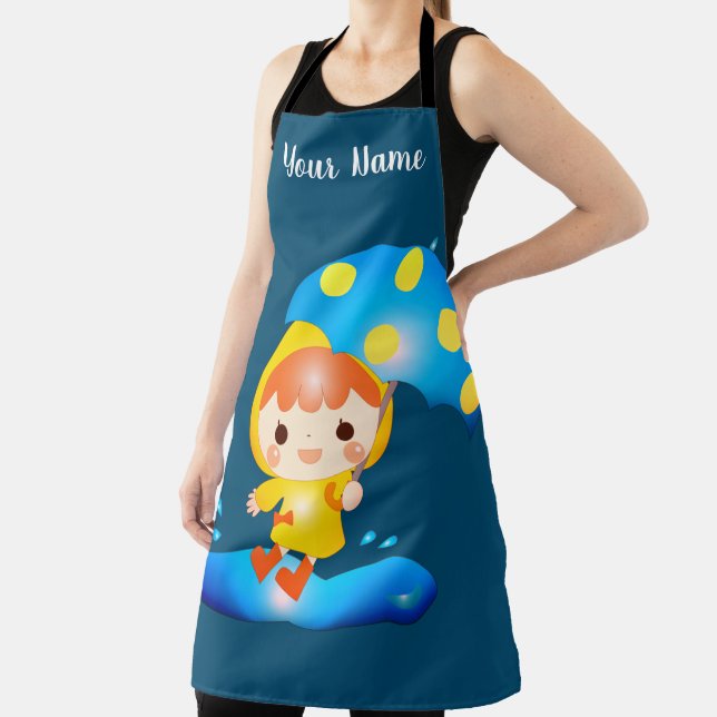 Tablier Fille dansant sous la pluie (Insitu)