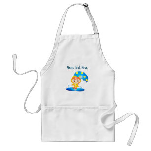 Tablier Fille dansant sous la pluie