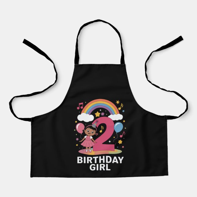 Tablier Fille de deux ans anniversaire mignonne 2ème anniv (Recto)