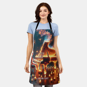 Tablier Fille de piano de feu mignonne fantastique