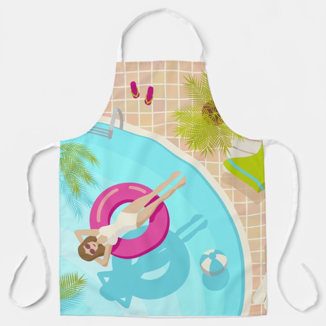 Tablier Fille de piscine en bikini plage d'été (Recto)