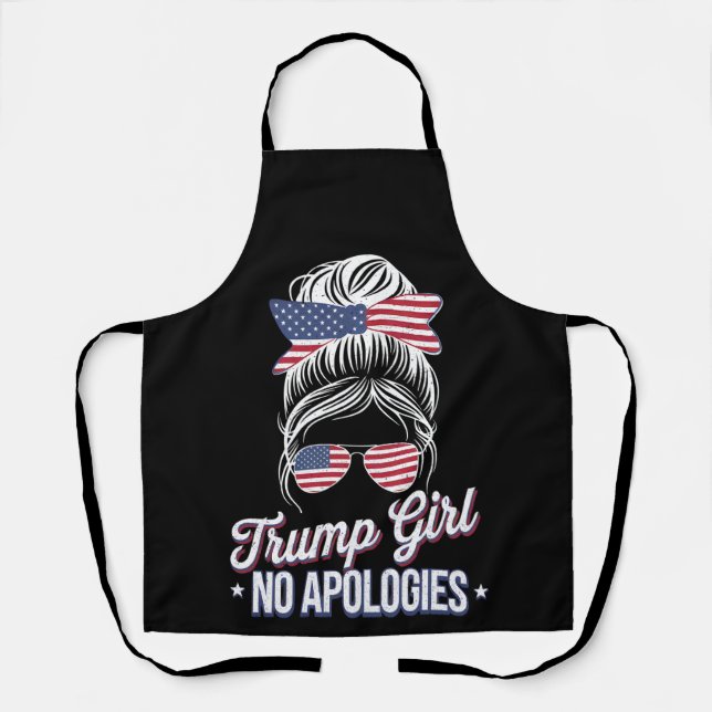 Tablier Fille de Trump Pas de excuses Bun Méssé Rétro Vint (Recto)