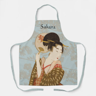 Tablier Fille Geisha Japonaise Vintage en Kimono avec Éven