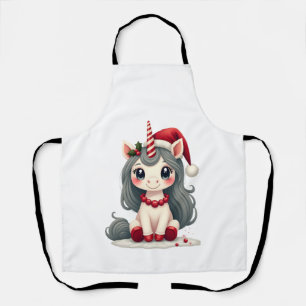 Tablier Fille licorne de Noël vintage vecteur de vacances