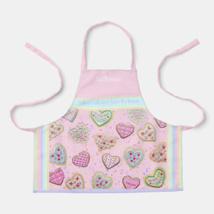 Tablier Fille mère Coeur personnalisé Cookies Pastel Apron
