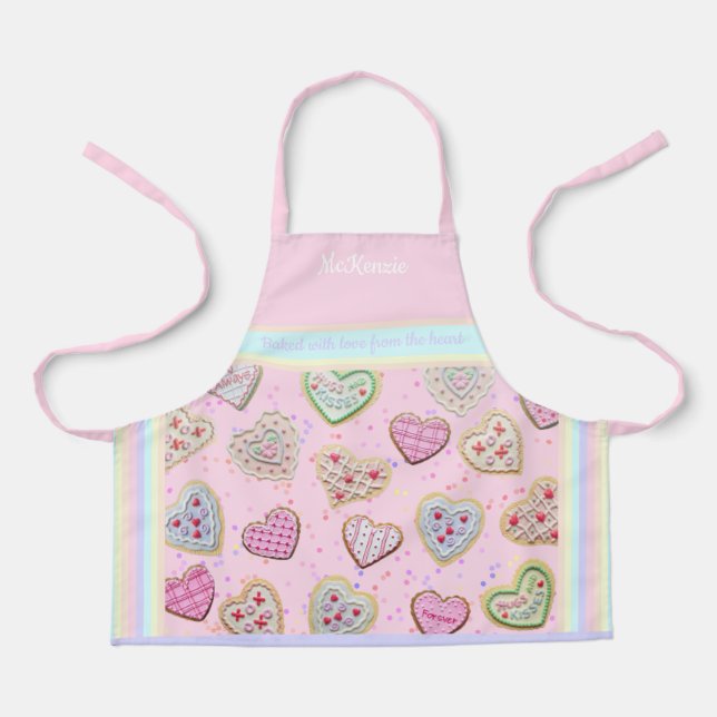 Tablier Fille mère Coeur personnalisé Cookies Pastel Apron (Recto)