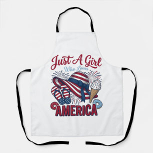 Tablier Fille Patriotique America Eté Vintage T-Shirt Desi