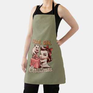 Tablier Fille Sauvage Noël Opossum Xmas Rétro Branché