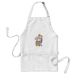 Tablier Fille sur ordinateur