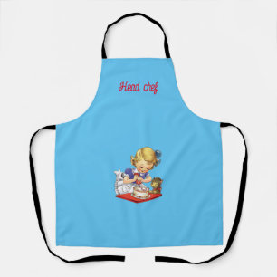 Tablier Fille vintage personnalisée cuire un gâteau