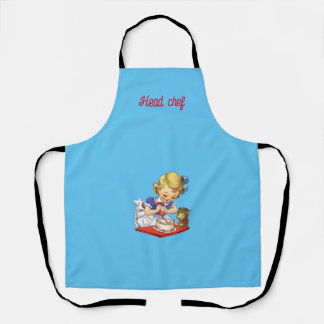 Tablier Fille vintage personnalisée cuire un gâteau