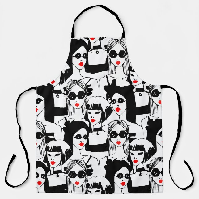 Tablier Filles de mode, modèle, lunettes de soleil, motif  (Recto)