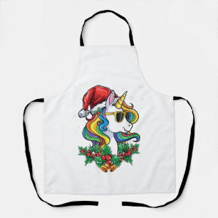 Tablier Filles Garçons Licorne de Noël Xmas Santa Mignons