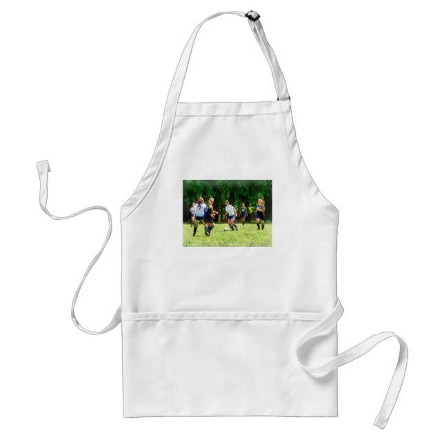 Tablier Filles Jouant Au Football (Devant)