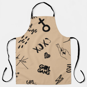 Tablier Filles motif sans soudure avec slogan calligraphiq