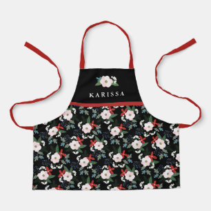 Tablier Filles Noël Floral Nom