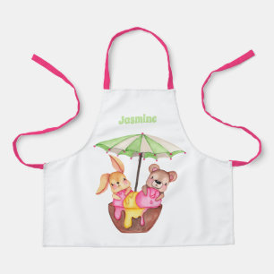 Tablier Filles Personnalisées Cute Animaux Crème glacée Bo