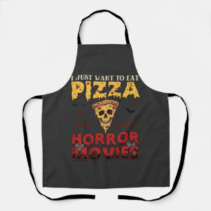 Tablier Films d'horreur Pizza Halloween Crâne Chauves-sour
