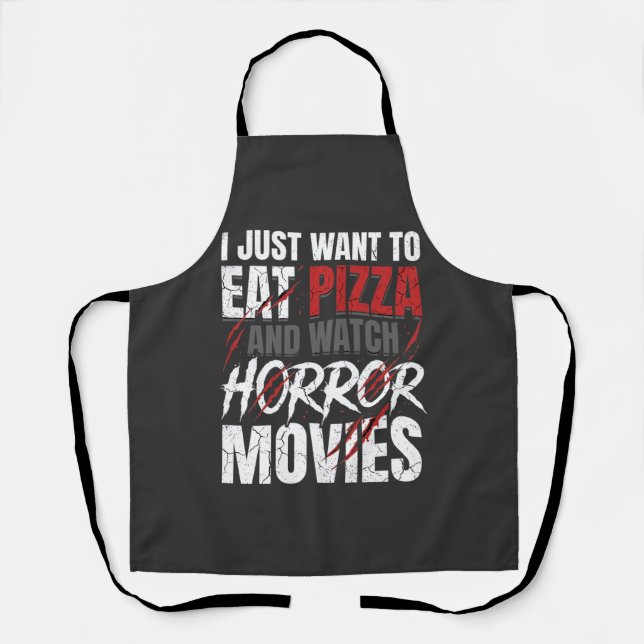 Tablier Films d'horreur Pizza Halloween Design_1 (Recto)
