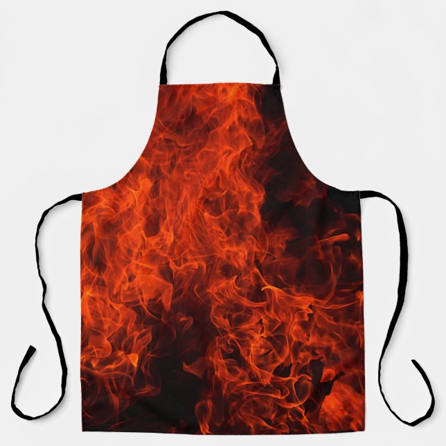 Tablier Fire background flame black hot (Recto)