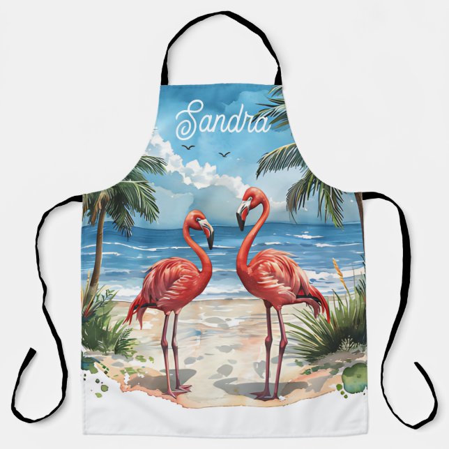 Tablier Flamant de l'île tropicale (Recto)