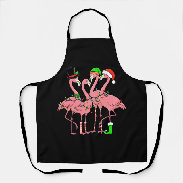 Tablier Flamant Joyeux Noël Drôle Cadeau pour l'amant de f (Recto)
