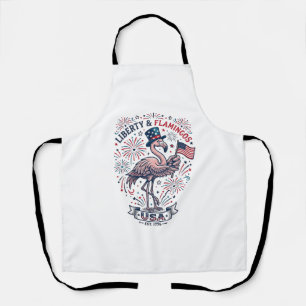 Tablier Flamant Patriotique Design de Chemise Gravure Vint