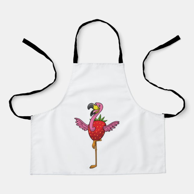 Tablier Flamant rose aux fraises (Recto)