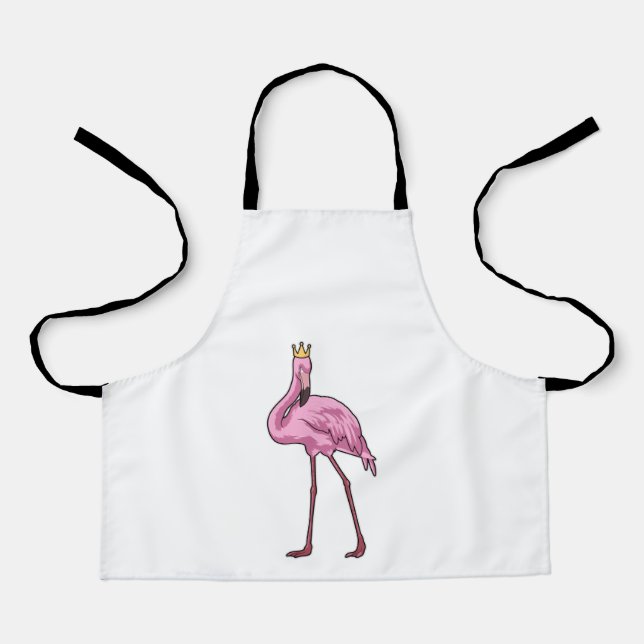 Tablier Flamant rose avec Couronne (Recto)