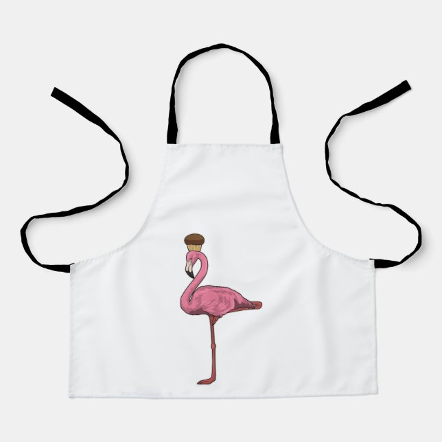 Tablier Flamant rose avec muffin (Recto)
