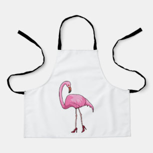 Tablier Flamant rose avec talons hauts