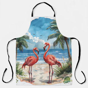 Tablier Flamant rose de l'île tropicale