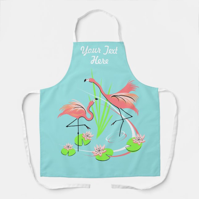 Tablier Flamant rose Fandango Duo Texte sur tout le tablie (Recto)