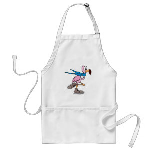 Tablier flamant rose idiot qui fait du patin à glace