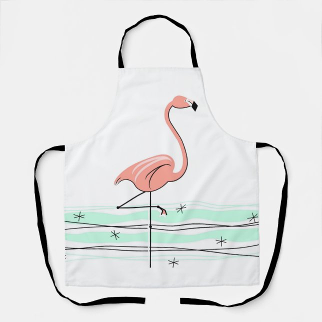 Tablier Flamant rose Océan partout sur apron (Recto)