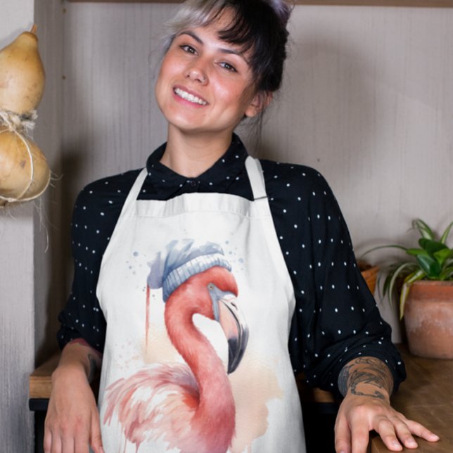 Tablier Flamant rose père Noël Snowbird, personnalisé (Créateur téléchargé)