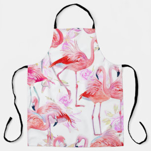 Tablier Flamant rose Rose : Aquarelle Oiseau Floral