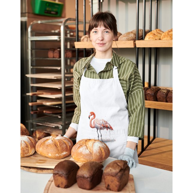 Tablier Flamant rose rose coloré, personnalisable (Créateur téléchargé)