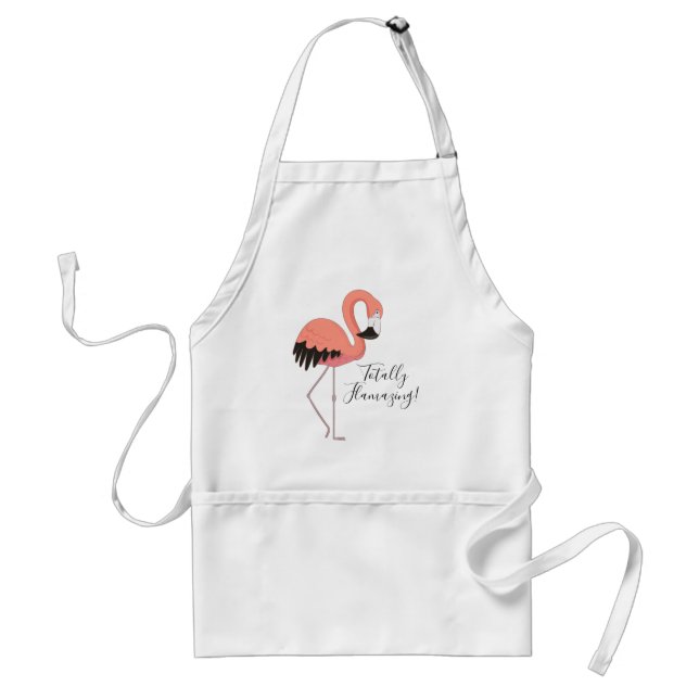 Tablier Flamant rose rose mignon Drôle Script Totalement F (Devant)