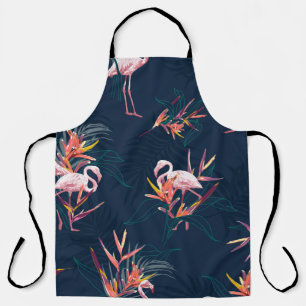 Tablier Flamant rose tropical Hawaii avec l'oiseau du Para