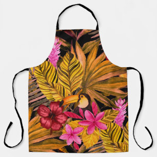 Tablier Flamant rose tropical : Hibiscus Motif d'été