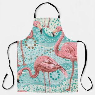Tablier Flamant rose Tropical : Papier peint Floral Vintag