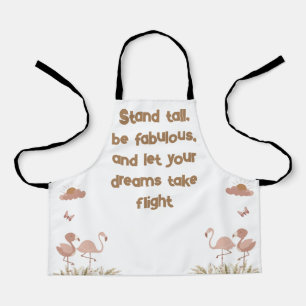 Tablier Flamant rose Whimsical Boho Monogrammé  