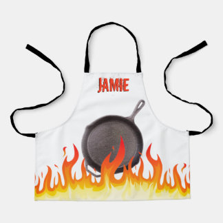 Tablier Flaming fonte poêle à frire personnalisée