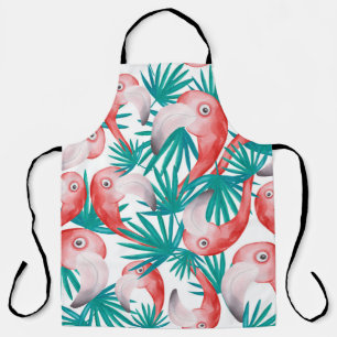 Tablier Flamingo dessiné à la main : aquarelle motif sans