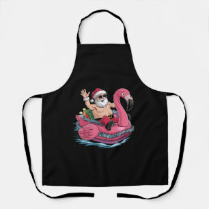 Tablier Flamingo Santa Flotteur Noël en Juillet Été
