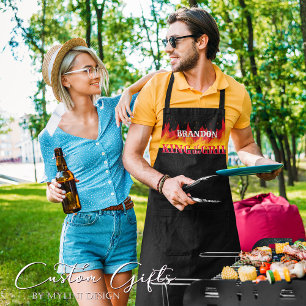 Tablier Flammes chaudes personnalisées King of the Grill G