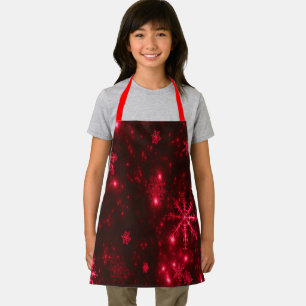 Tablier Flammes de neige brillantes rouge profond Vacances