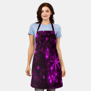 Tablier Flammes de neige profondes violettes brillantes Va