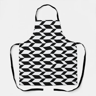 Tablier Flèche Chevron Gras Deux Tons Bleu Noir & Blanc